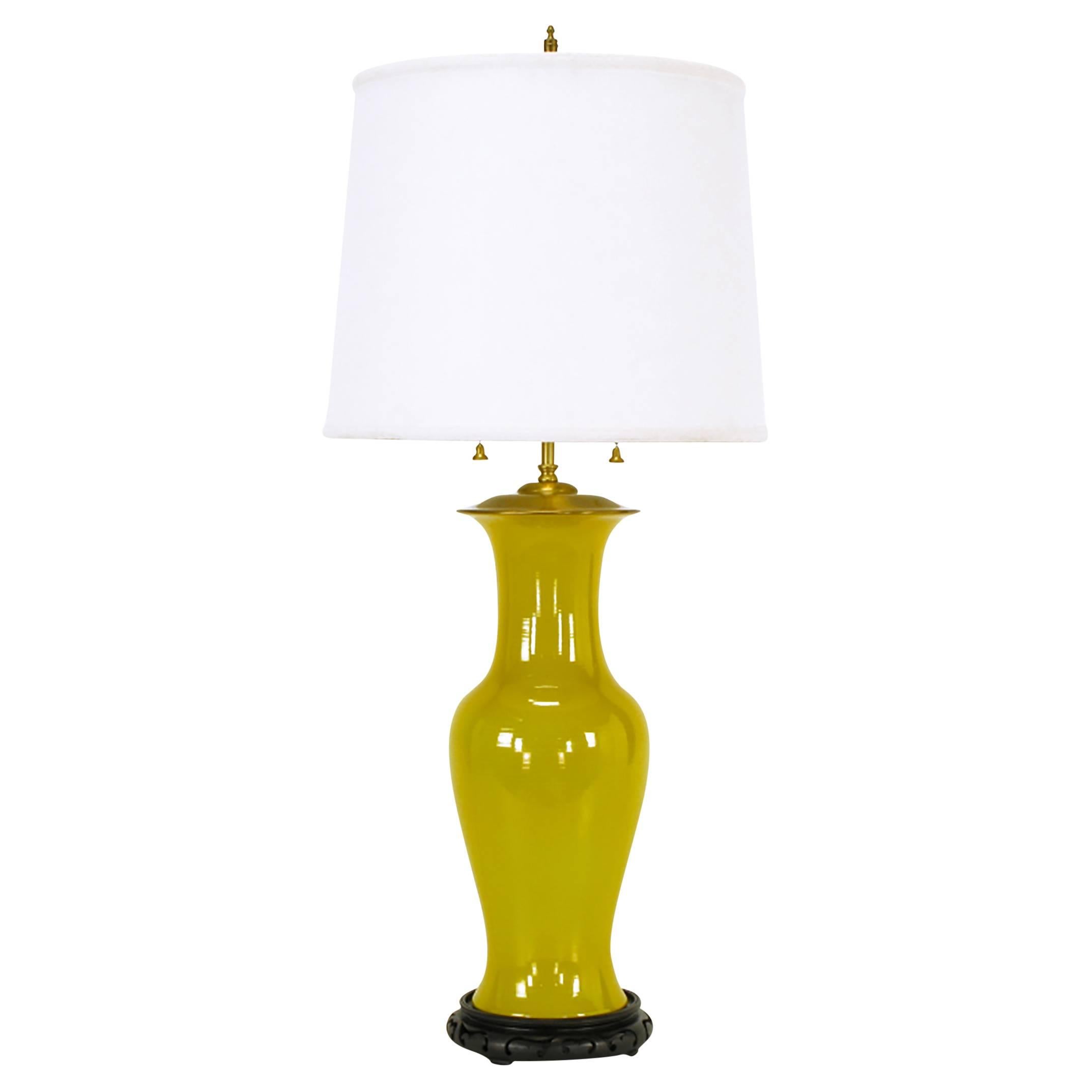 Warren Kessler Ochre Yellow Vase-Form Table Lamp