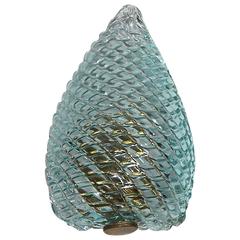 Barovier Murano Aqua Blue Glass Wall Sconce