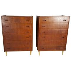 Pair of Arne Vodder for Falster Teak Danish Bachelor's Chests 10