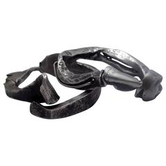 Steel Brutalist Style Sculptural Bangles by Juan Sanchez Juarez, One of a Kind