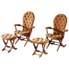 Pair of Adjustable Chairs with Ottoman 6