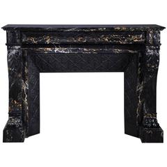 19th century Portor marble antique fireplace, Napoleon III style