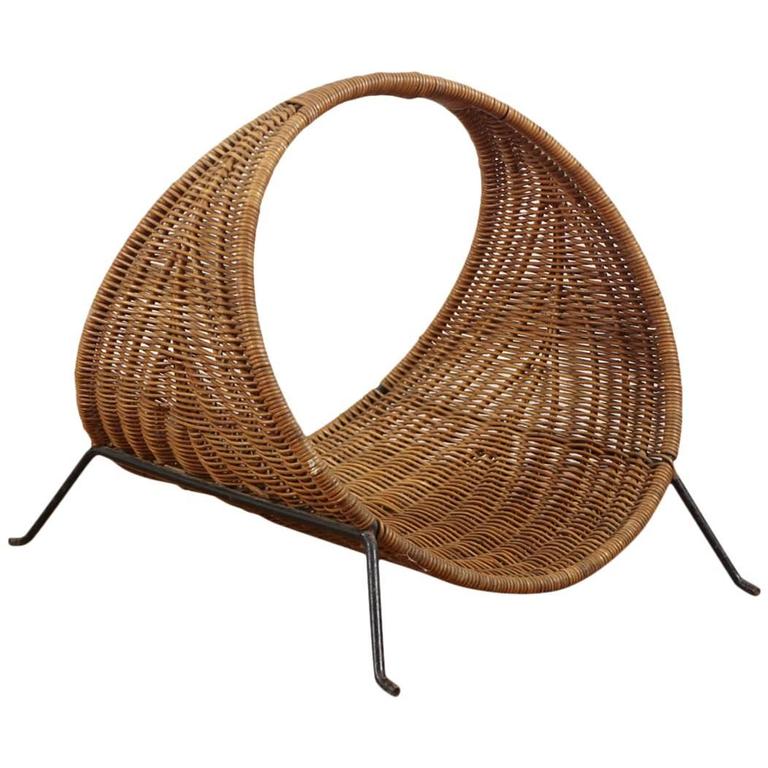 Woven Magazine Basket at 1stDibs