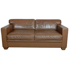 1960 French Leather Sofa Jansen Style