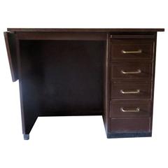 Patinated French Industrial Metal Desk of Small Size by Roneo Paris 1