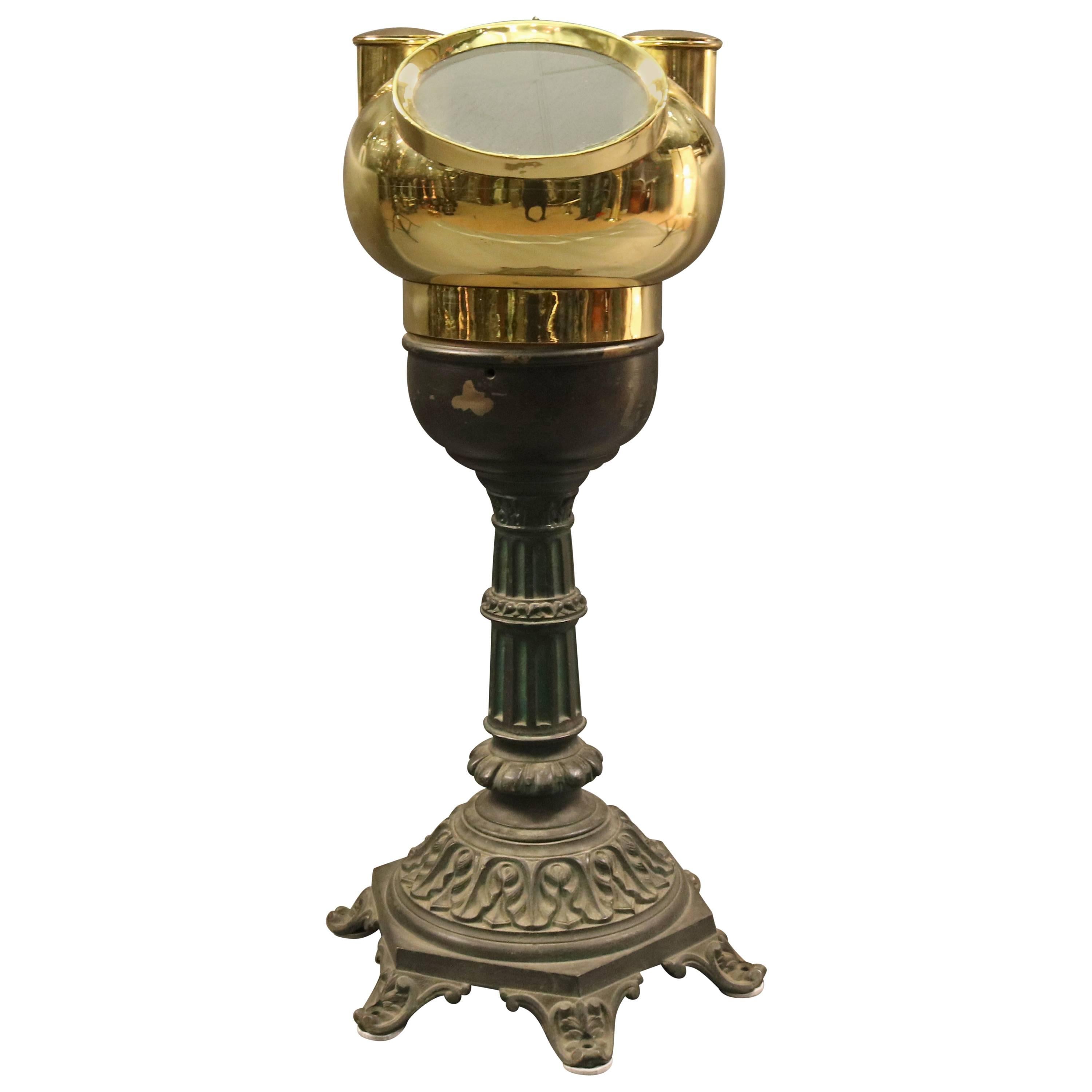 Yacht Binnacle on Iron Pedestal For Sale