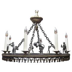 Used Bronze Monkey Band Chandelier by Maitland-Smith