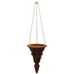 19th Century Hanging Carved Wood Sacristy Bowl 7