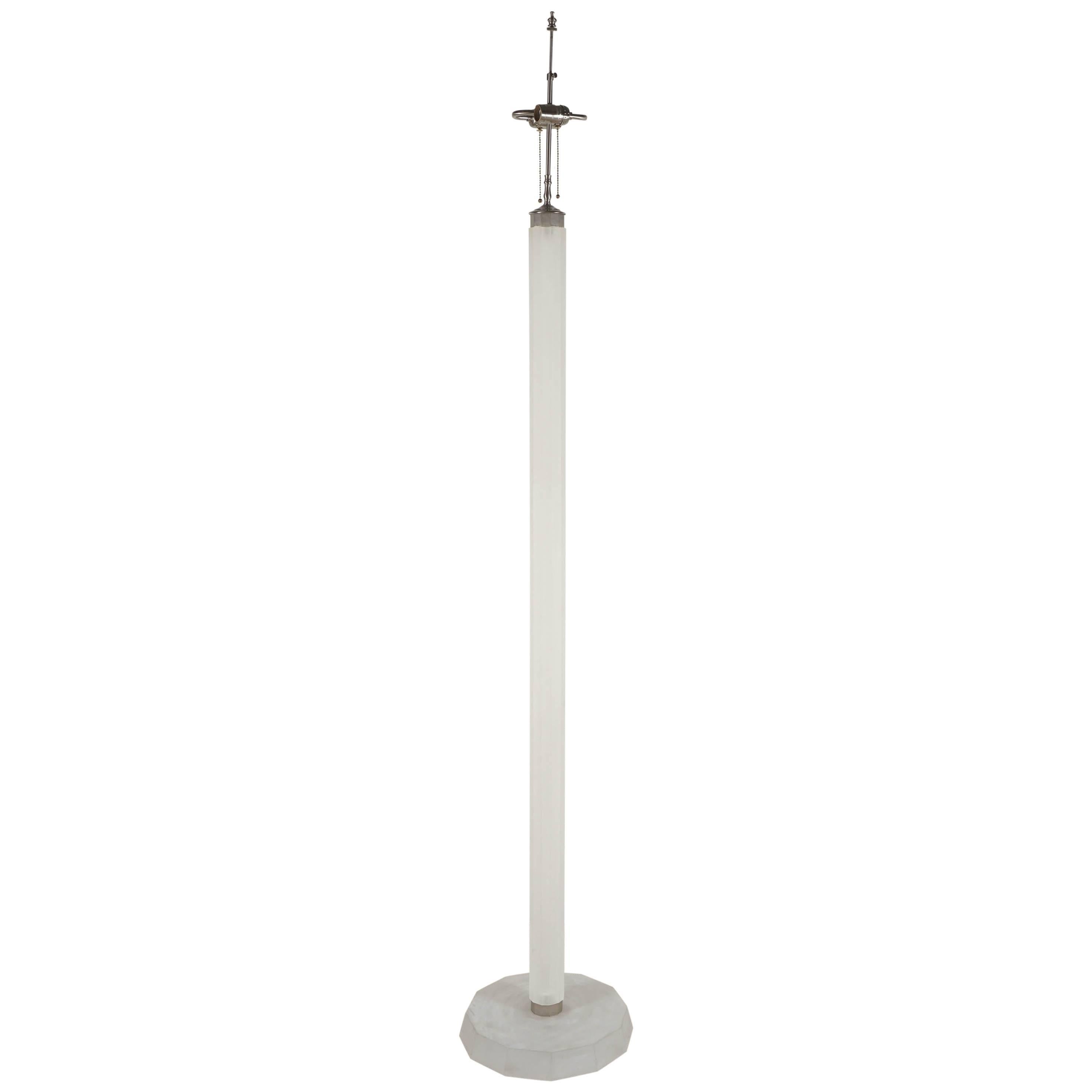 Standing Lamp in Frosted Lucite For Sale