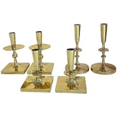 Collection of Tommi Parzinger for Dorlyn Brass Candlesticks