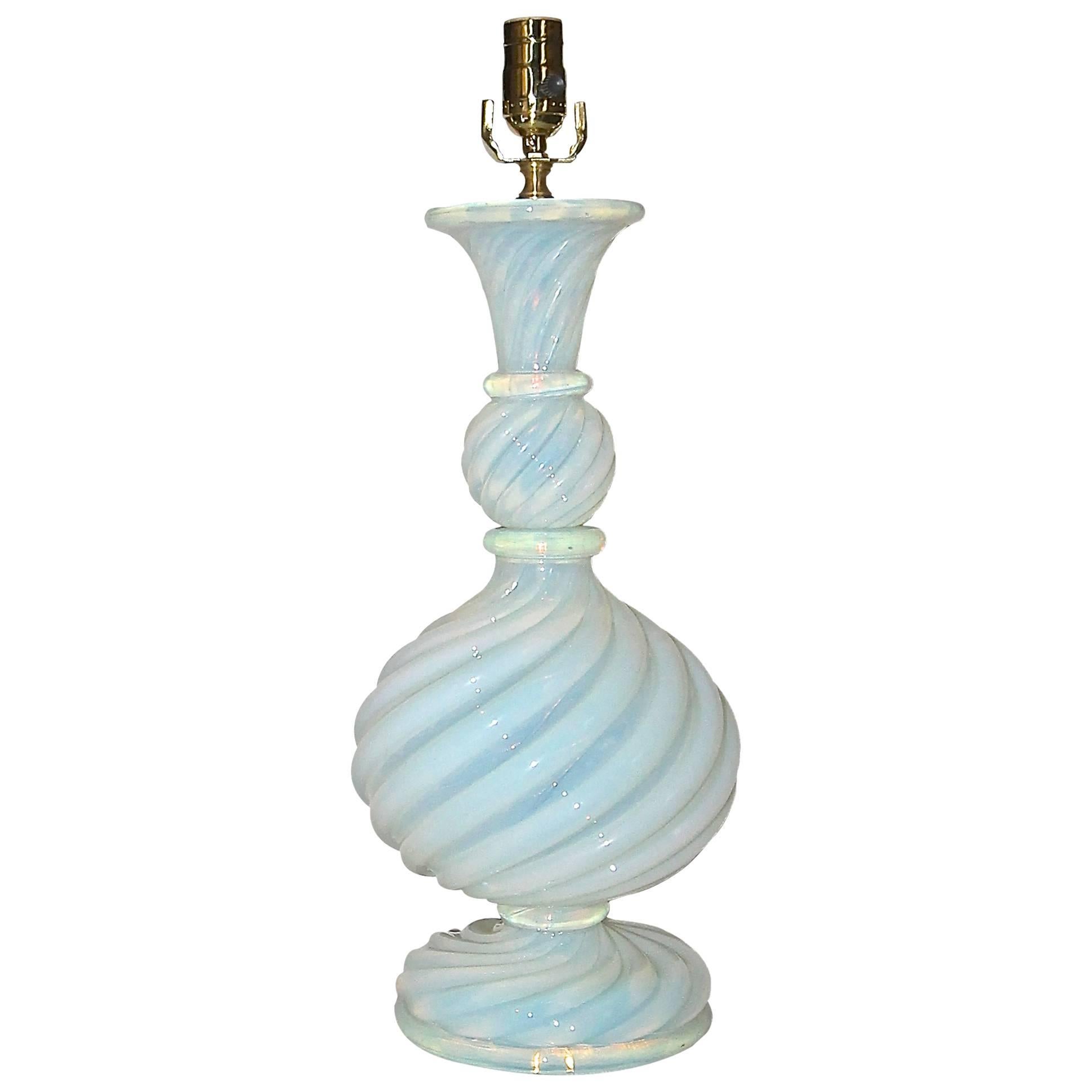 Rare Barovier & Toso Murano Opalescent Glass Table Lamp