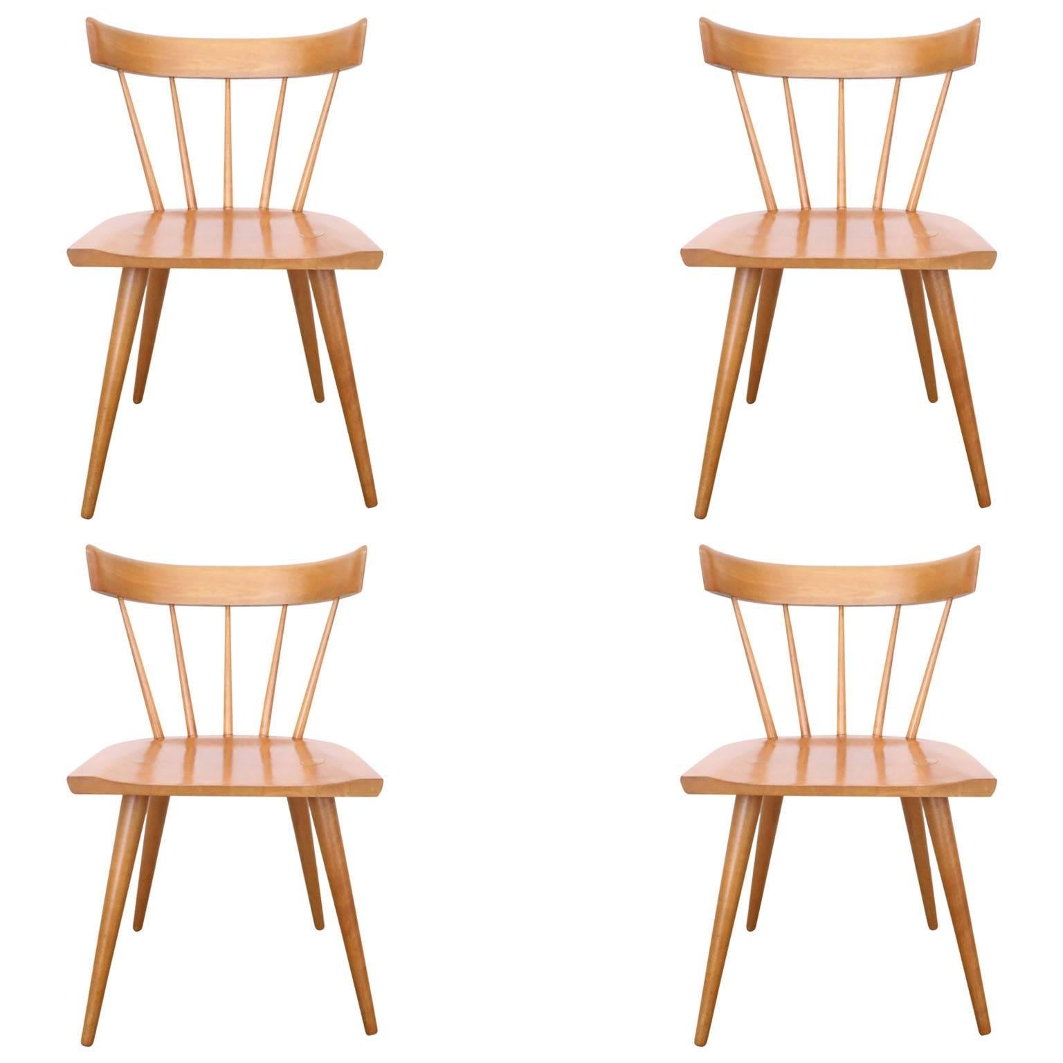 Four Paul McCobb Spindle Back Dining Chairs
