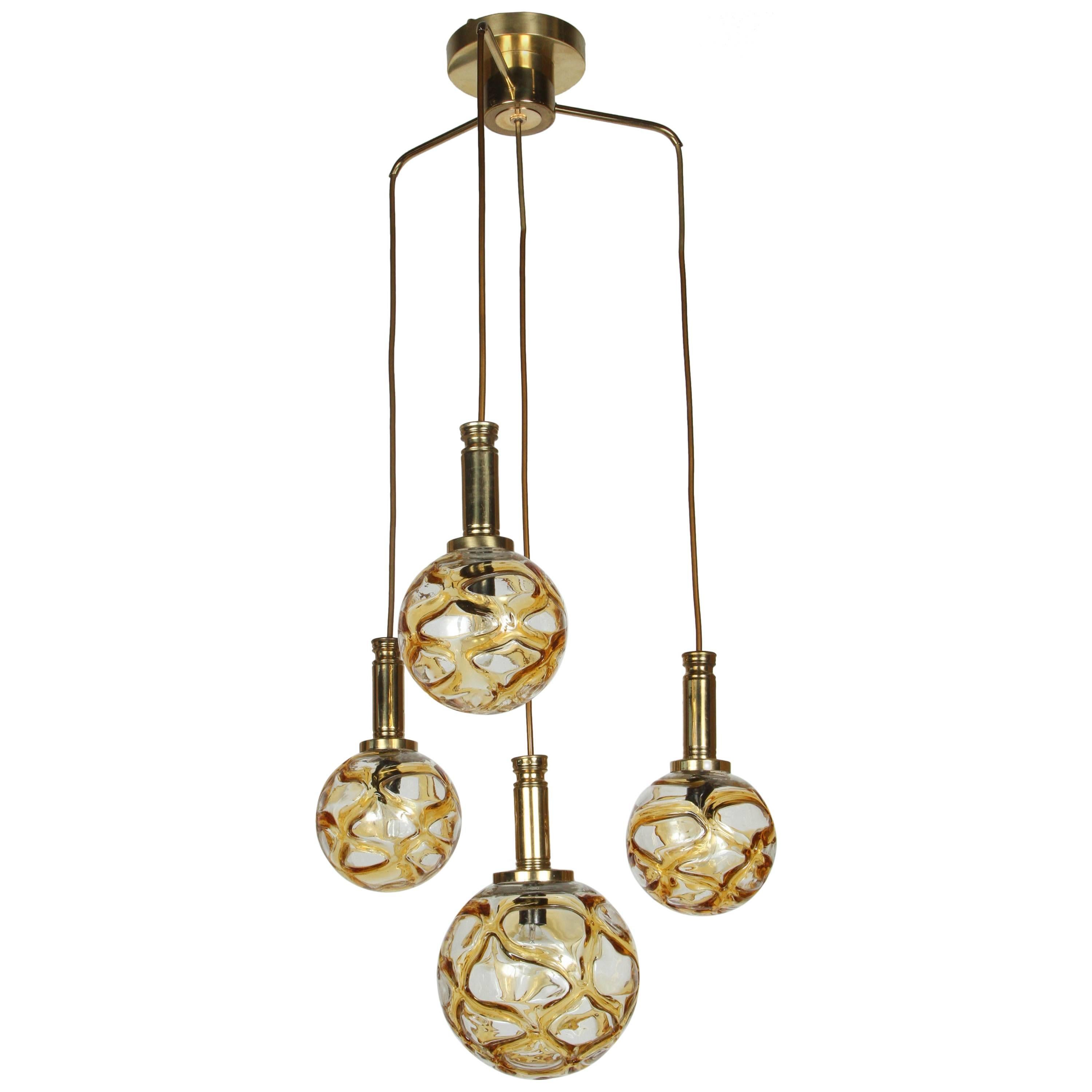 Organic Globe Four-Light Fixture by Doria For Sale