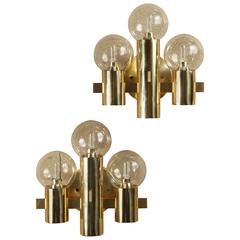 Pair of Brass Sconces by Sciolari