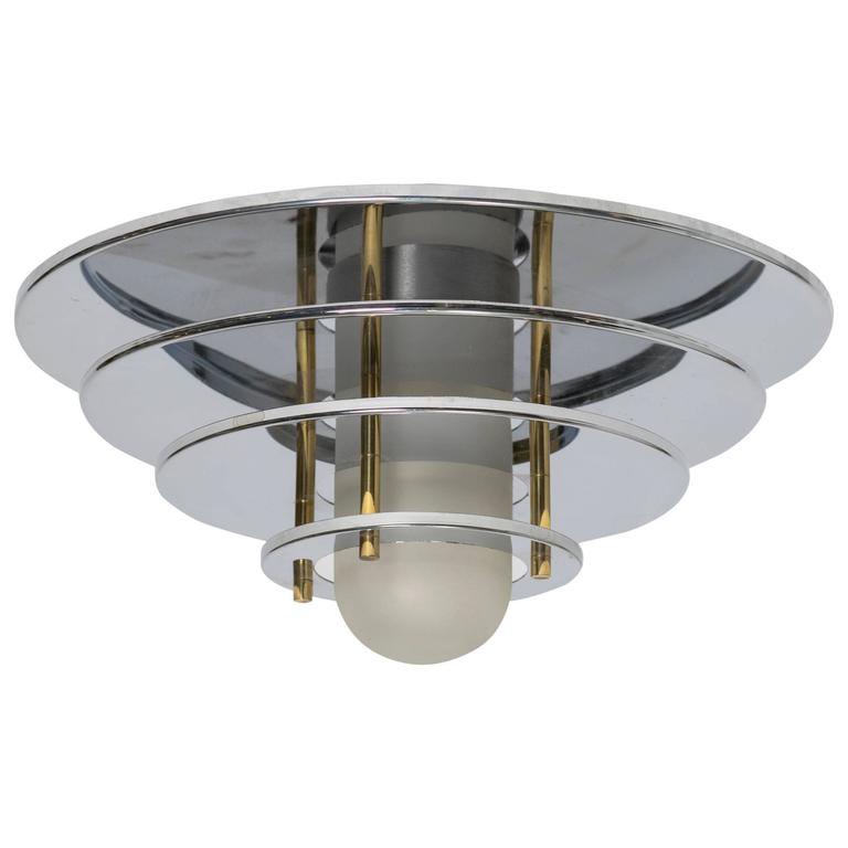 Eight Flush Mounted Chrome Fixtures from the 1980s For Sale at 1stdibs