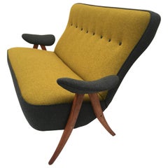 Atemberaubendes Theo Ruth Modell 105 'Hair Pin' Sofa für Artifort mit Kvadrat Wolle