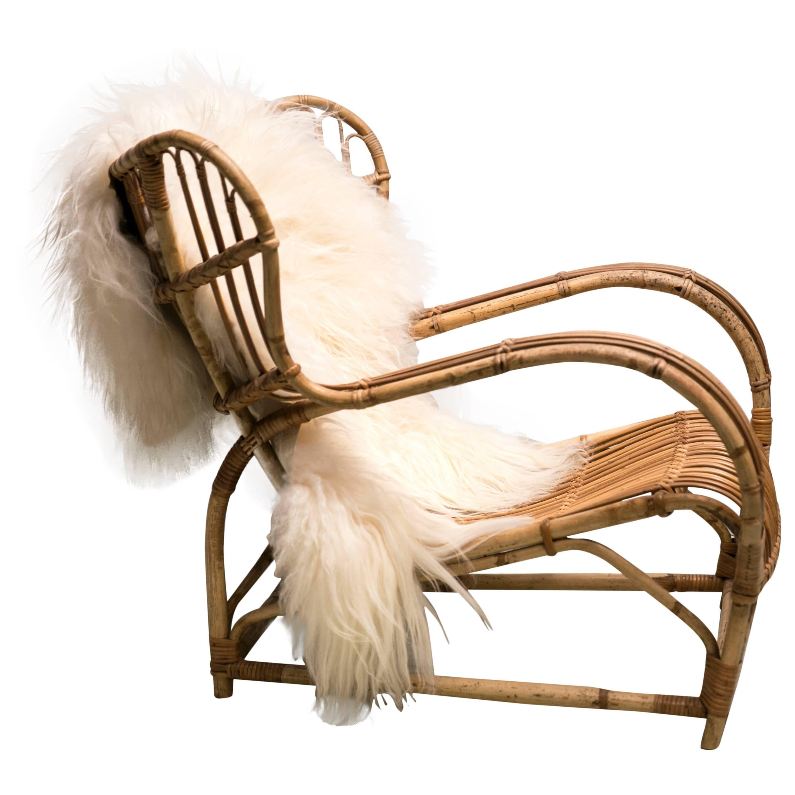 Sculptural Bamboo “VB 136” Lounge Chair by Viggo Boesen For Sale