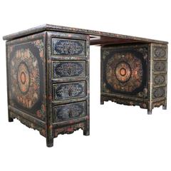 Elegant Asian Lacquered Desk