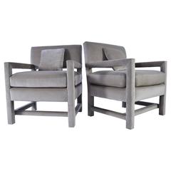 Pair of Modern Parsons-Style Armchairs, circa 1970s