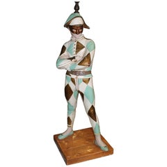 Vintage Harlequin Jester Table Lamp by Marbro in the Style of Saint-Marceaux