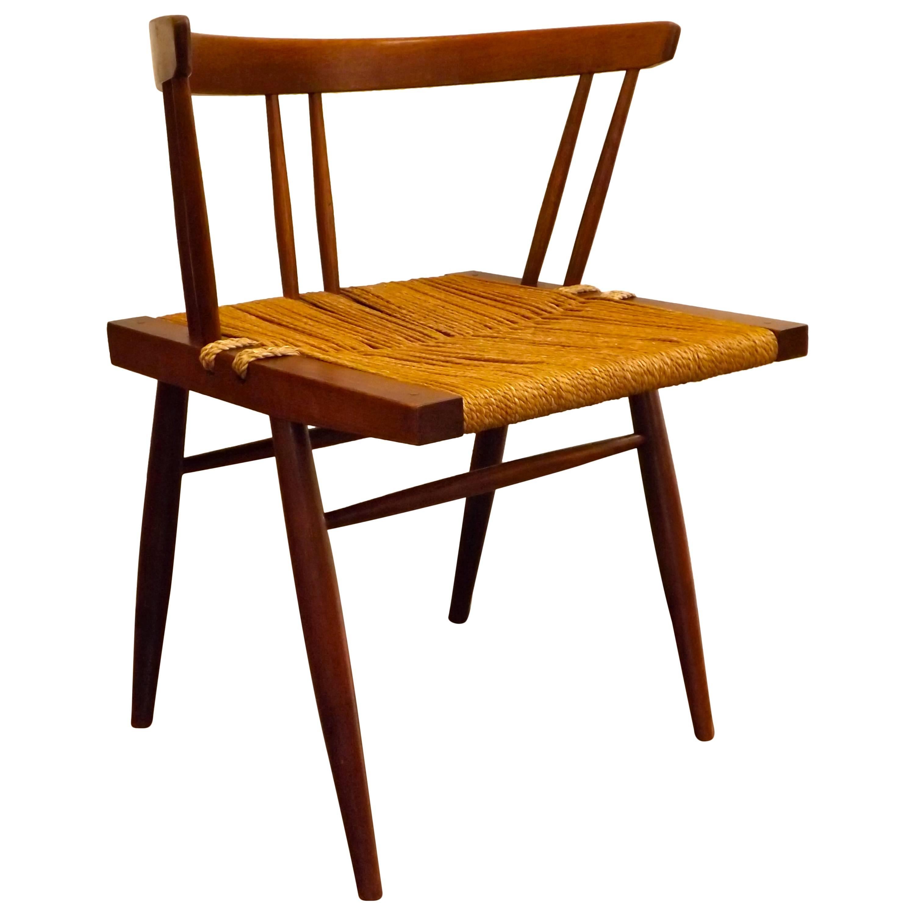 George Nakashima Grass Seat Chair For Sale