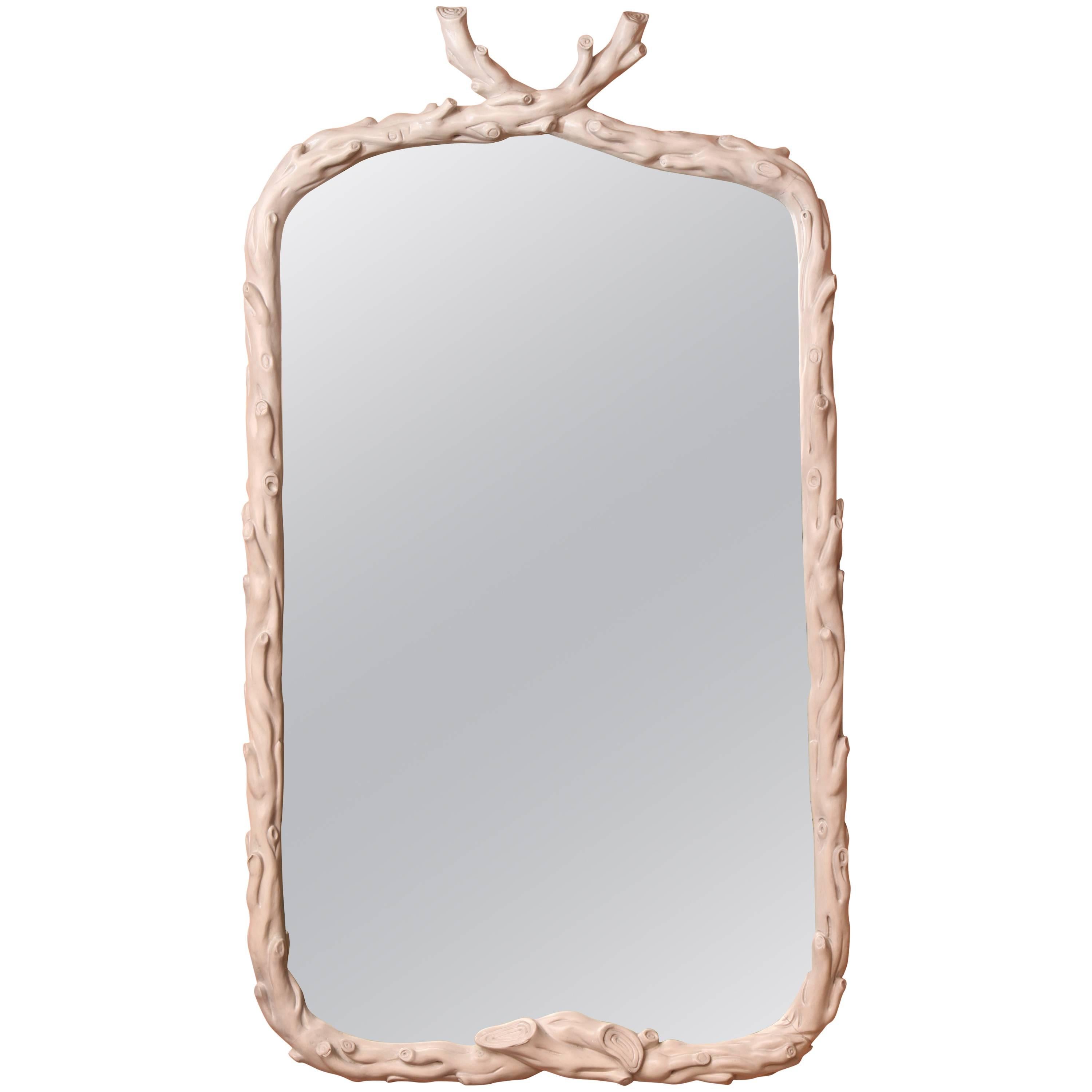 Todd Alexander Romano "Twig" Mirror in Antique White Finish For Sale