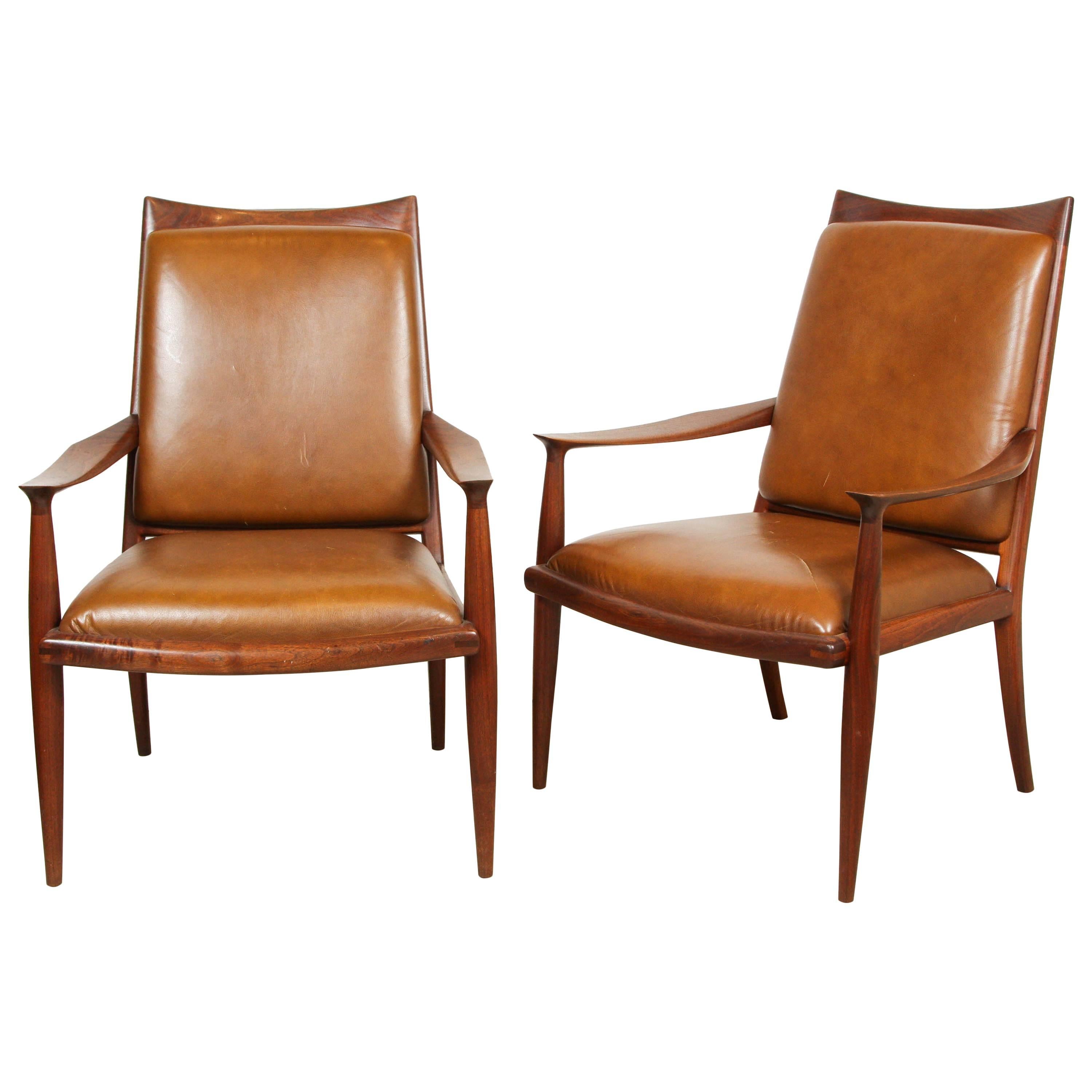 Handcrafted High Back Chairs by John Nyquist For Sale