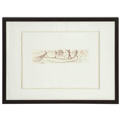 lucien gobeil 20th Century Salvador Dali Print "Vision of Venice - Sepia"