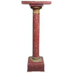 French Marble and Bronze Pedestal