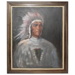 American  Indian Chief Oil Painting