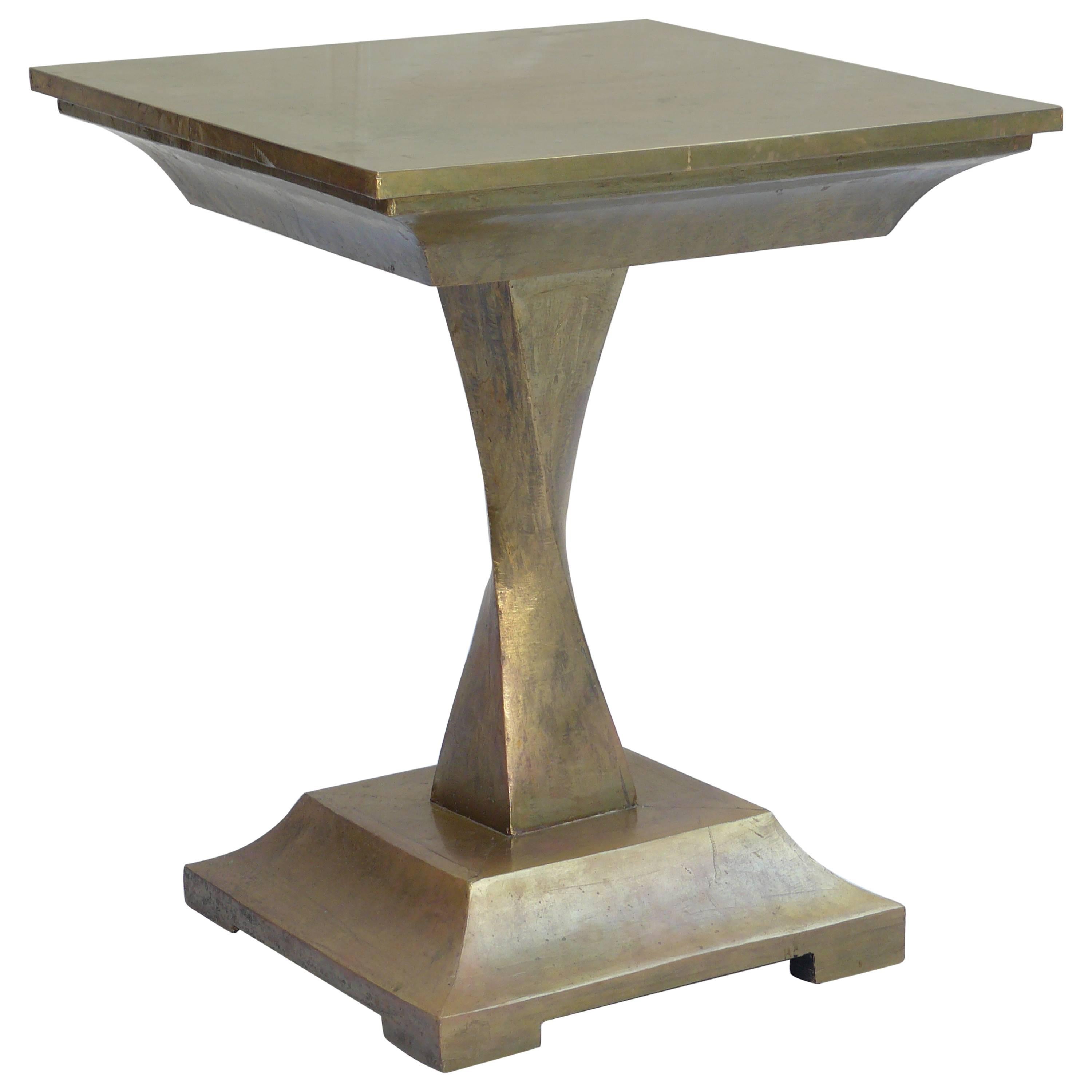 Italian Brass Clad Gueridon Table For Sale