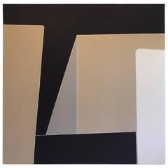 Contemporary Black, Grey and Beige Abstract Artwork 9