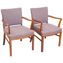 Pair of Danish Mid-Century Mahogany Armchairs