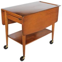 Mid-Century Wood Bar Cart by Christopher Willett