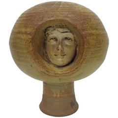 Surprising Ceramic Portrait of a Female Face