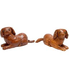 Pair of Leather King Charles Spaniels by Omersa for Abercrombie & Fitch, 1950