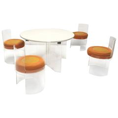 Used Important 1968 Plexiglass Dining Set by Casati & Ponzio for Comfort, Italy, Rare