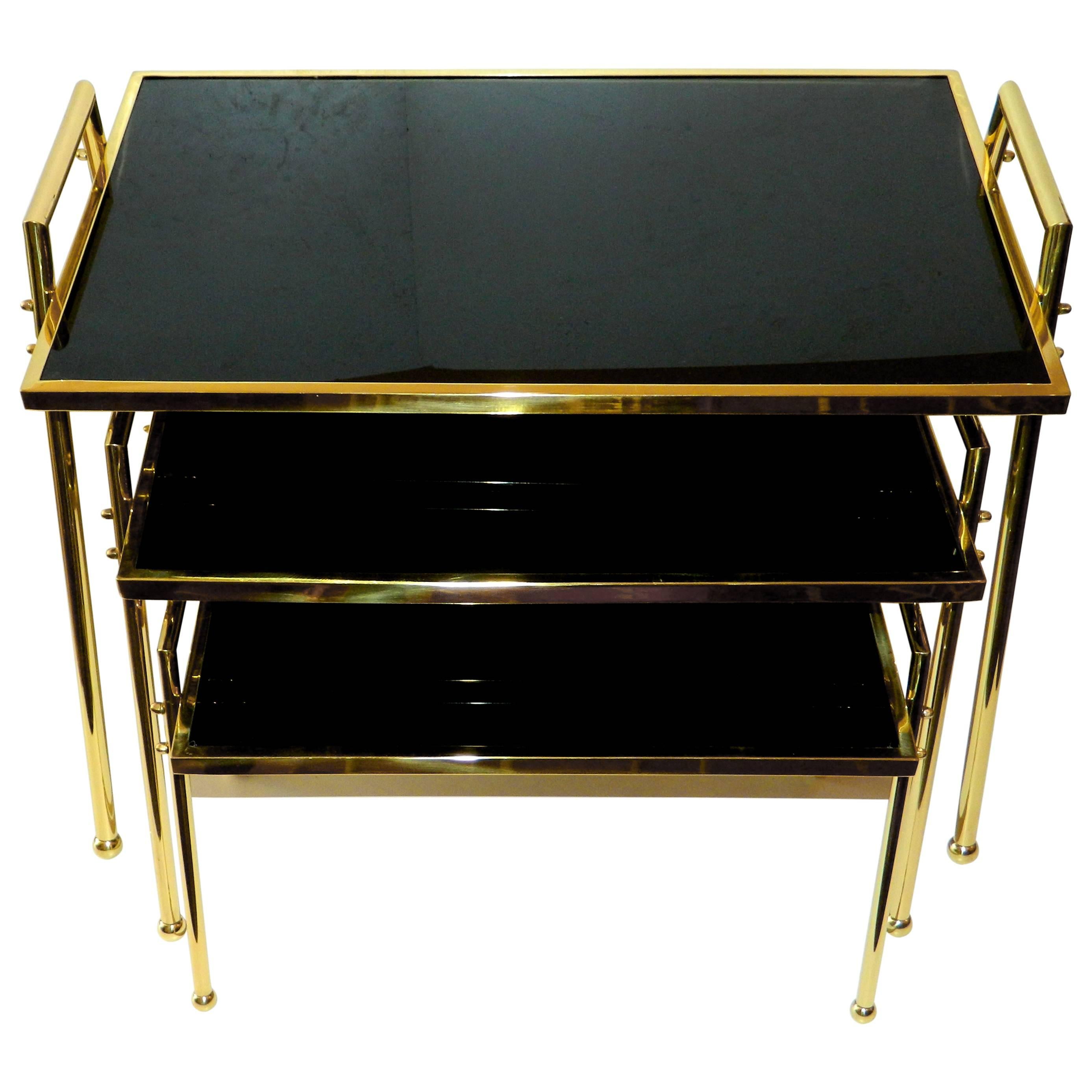  Set of Three Nesting Tables by Maison Jansen For Sale