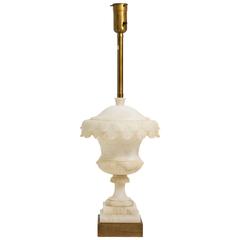 Large Carved Marble Urn Table Lamp by Marbro Lamp Co.