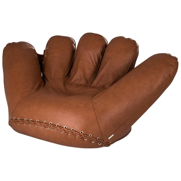 Joe Glove Armchair At 1stdibs, Leather Baseball Mitt Chair