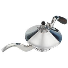 Stamped Silver Teapot with Wooden Handle by Edison Cummings
