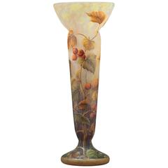 Daum Nancy Enameled Cameo Glass Vase, circa 1910 2