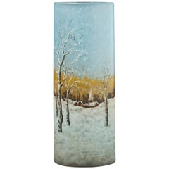 Vase de paysage néerlandais de Daum Nancy, vers 1900