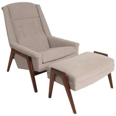 Lounge Chair and Ottoman by Folke Ohlsson for DUX of Sweden