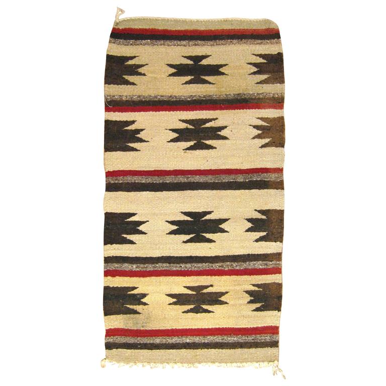 Vintage Mexican Zapotec Rug, in Small Size, with Stylized Stars and