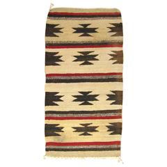 Vintage Mexican Zapotec Rug, in Small Size, with Stylized Stars & Stripes Design 1