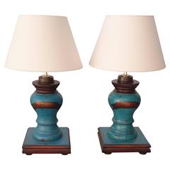 Antique Billiard Table Leg Lamps