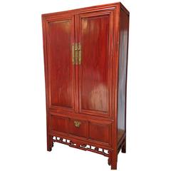 Large Chinese Two-Door Armoire Cabinet