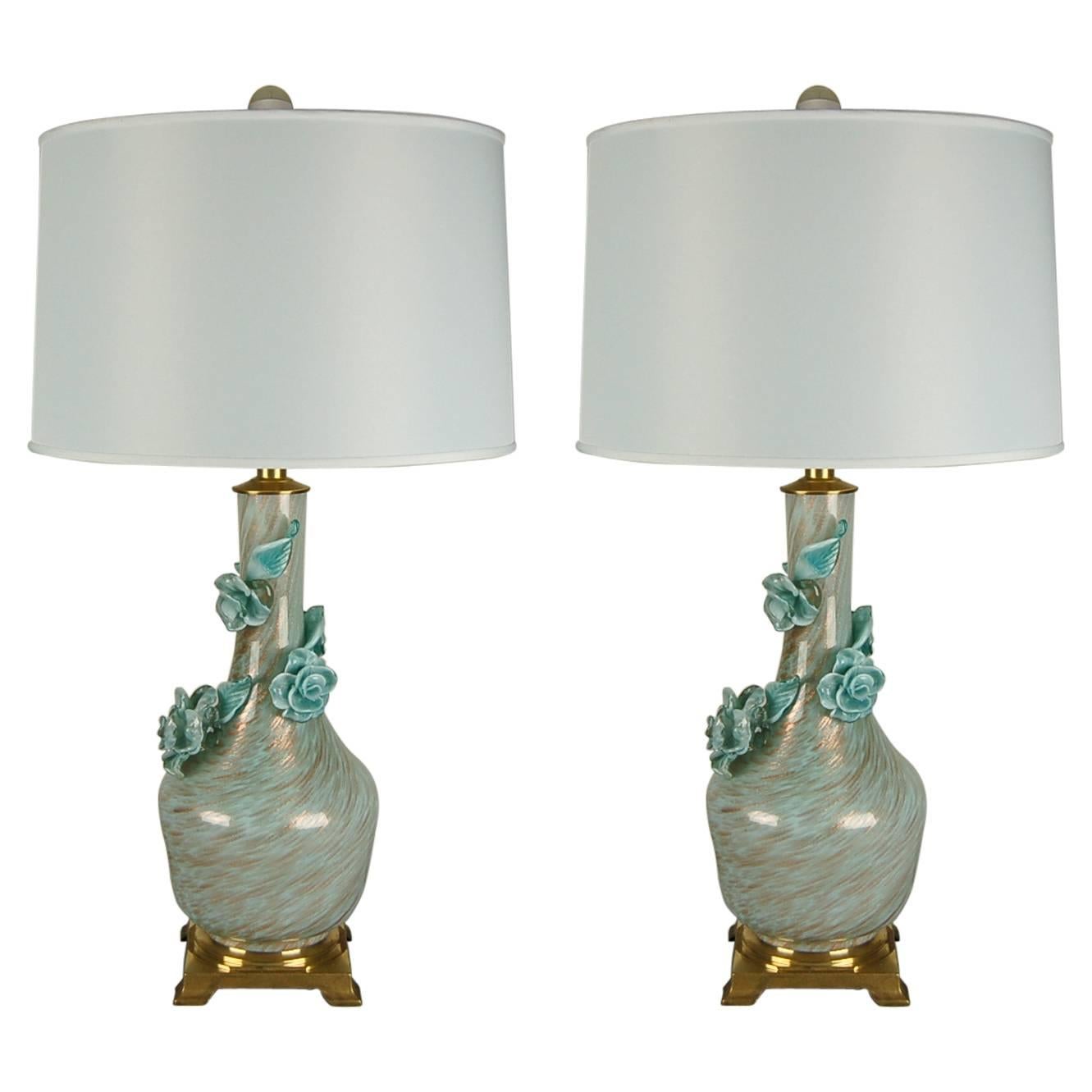 Matched Pair of Vintage Murano Lamps for Marbro For Sale