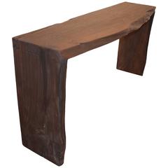 Single Burnt Teak Wood Console 7